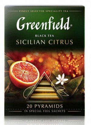 Чай Greenfield черный в пирамидках Sicilian Citrus, 20 шт