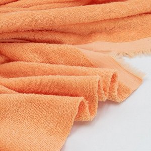 Ткань на отрез махровое полотно 150 см 390 гр/м2 цвет персиковый