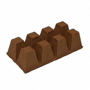 Кассета для рассады, 30 * 15 * 8 см, 8 ячеек по 150 мл, торф, 6 * 6 см