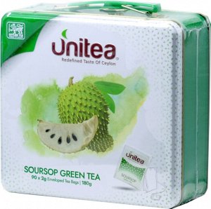 UNITEA. Soursop Green Tea 180 гр. жест.шкатулка, 90 пак.