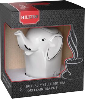 HILLTOP. Чайник Слон серебро 80 гр. чайница керам.