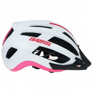 Шлем велосипедиста BATFOX, размер 58-60CM, H588, цвет бело-розовый