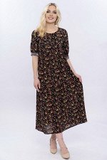 Платье креп 5872/51/Черный, бежевый