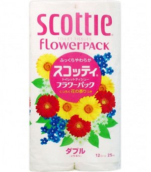 Туалетная бумага Crecia "Scottie FlowerPACK", двухслойная 12 рул (25м)