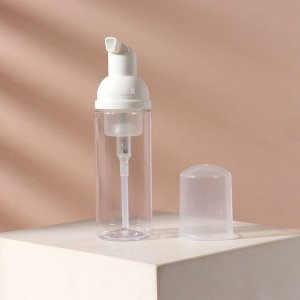 Бутылочка для xранения, с пенообразующим дозатором, 80 мл, цвет прозрачный/белый