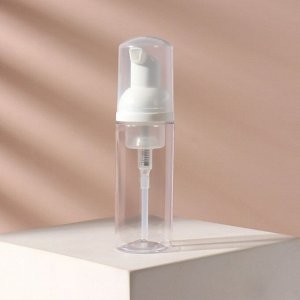 Бутылочка для xранения, с пенообразующим дозатором, 80 мл, цвет прозрачный/белый
