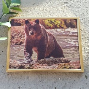 3Д картинка "Бурый медведь" 14,5 х 19,5 см х М-0011, голографическая открытка с изображением медведя, без рамки