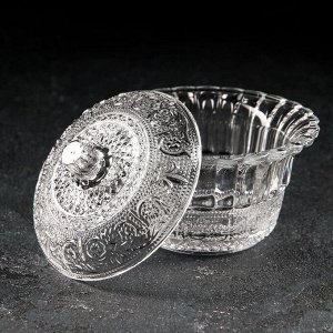 Сахарница Paşabahçe Konya, d=12 см, с крышкой, стекло, прозрачная