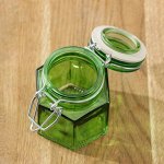 Банка для сыпучих продуктов «Грани», 100 мл, 5,5?8 см, с бугельным замком, цвет МИКС