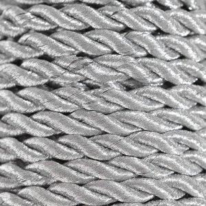 Шнур витой металлизированный, d = 5 мм, 9,1 ± 0,5 м, цвет серебряный