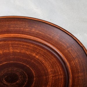 Тарелка "Гладкая", плоская, красная глина, 25 см