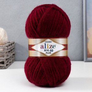 Пряжа "Angora Real 40 Plus" 40% шерсть, 60% акрил 225м/100гр (57 бордо)