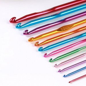 Арт Узор Набор крючков для вязания, d = 2-8 мм, 14,5 см, 12 шт, цвет разноцветный