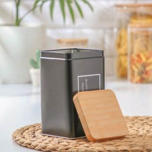 Банка для сыпучих продуктов «Lifestyle сахар», 9*9*15 см, цвет чёрный