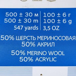 Пряжа "Кроссбред Бразилии" 50%меринос.шерсть, 50% акрил 500м/100гр (191-Ежевика)