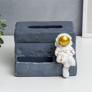 Сувенир полистоун салфетница+подставка "Космонавт" 11х19х16,5 см