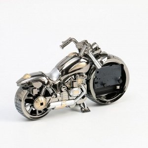 Будильник "Ретро мотоцикл", дискретный ход, АА, 21 x 9 x13 см, серебристый