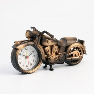 СИМА-ЛЕНД Будильник &quot;Ретро мотоцикл&quot;, дискретный ход, АА, 21.5 x 10.5 x 5 см, бронзовый
