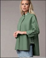 Рубашка зеленая женская