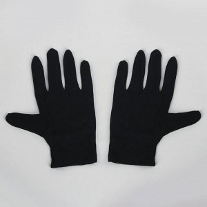 Перчатки хлопковые, размер S, пара, цвет чёрный