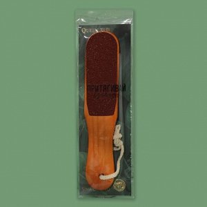 Тёрка для ног «Листья», наждачная, двусторонняя, 26 см, в PVC-чехле, деревянная