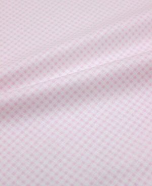 Поплин "Мелкая светло-розовая клетка", ш.1.5м, хлопок-100%, 105гр/м.кв
