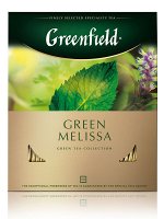 Greenfield Чай зеленый в пакетиках Green Melissa, 100 шт