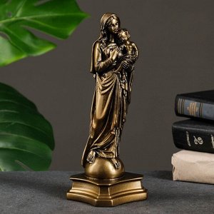 Фигура "Дева Мария с младенцем" бронза,золото 25см