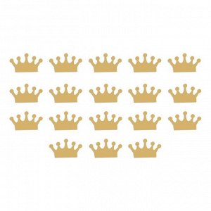 Декор настенный "Корона", из акрила, зеркальный, 18 элементов, 4 х 7 см, золото