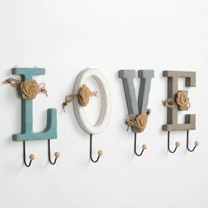 Крючки для одежды декоративные TAKE IT EASY «Love — буква с крючком», 26x12 см