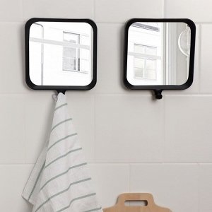 Набор настенных зеркал «Эстетика», зеркальная поверхность 17,5 x 17,5 см, цвет чёрный