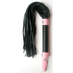 Плетка для БДСМ, цвет розово-черный