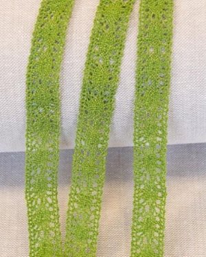 Кружево цв.зеленая олива, ш.20мм, хлопок-90%, п/э-10%