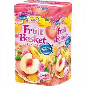Бумага туалетная Marutomi "Fruit Basket" персик 2-х слойная, 27,5м х 0,114м,12 рул/уп