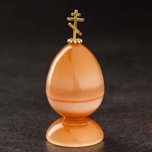 Сувенир «Яйцо с крестом», малое, 3x7 см, селенит