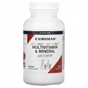 Kirkman Labs, мультивитамины и минералы для детей с 5-МТГФ в таблетках, 120 таблеток