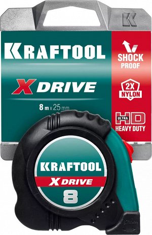 Рулетка KRAFTOOL X-Drive 8м / 25мм рулетка с ударостойким обрезиненным корпусом

Рулетка измерительная KRAFTOOL 34122-08_z02, предназначена для проведения линейных замеров. Нейлоновое покрытие значите
