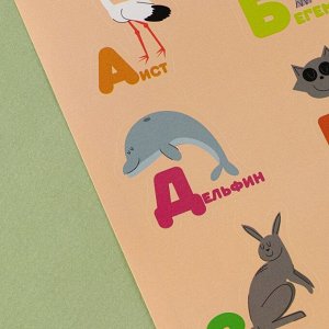Детские развивающие наклейки «Алфавит», 24 ? 37 см