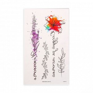 Набор с тату-переводками «Цветы с надписями»