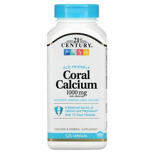 21st Century, Коралловый кальций, 250 мг, 120 кап.
