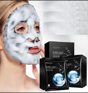 JOMTAM/ Тканевая пузырьковая маска с морской солью и углем