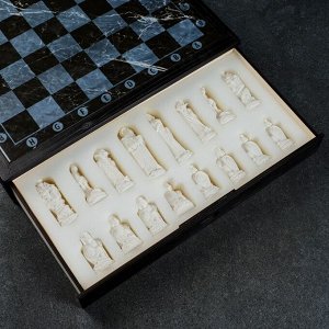 Фигуры шахматные "Русские сказки" комплект 32штх11см, доска