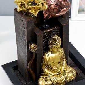 Фонтан настольный от сети  "Медитация будды у скалы с лотосами" 43х30,5х23 см