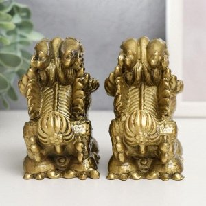 Нэцкэ фигурка «ПиЯО», полистоун, под бронзу, набор 2 шт., 9x5.3x8.5 см