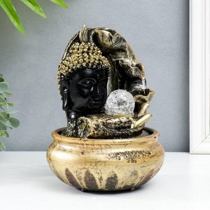 Фонтан настольный с подсветкой "Будда - поток сознания" 16х16х21 см
