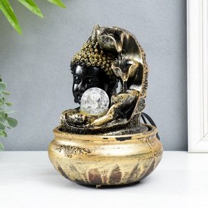 Фонтан настольный с подсветкой "Будда - поток сознания" 16х16х21 см