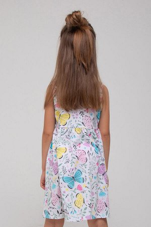Платье для девочки Crockid К 5589 белый, бабочки в саду к1280