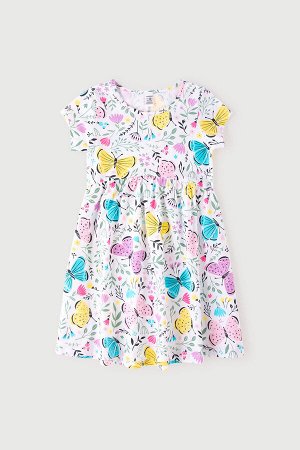 Платье для девочки Crockid К 5653 белый, бабочки в саду к1280