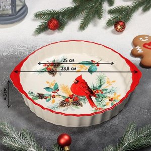 Блюдо для запекания Доляна «Красный кардинал», 28,8x25x4,3 см