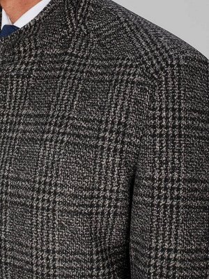 5018-1s black grey chek/ пальто мужское